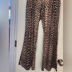 Leopard print flares